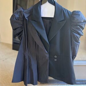 Theo 3/4” Puff Sleeve Black Women's Jacket